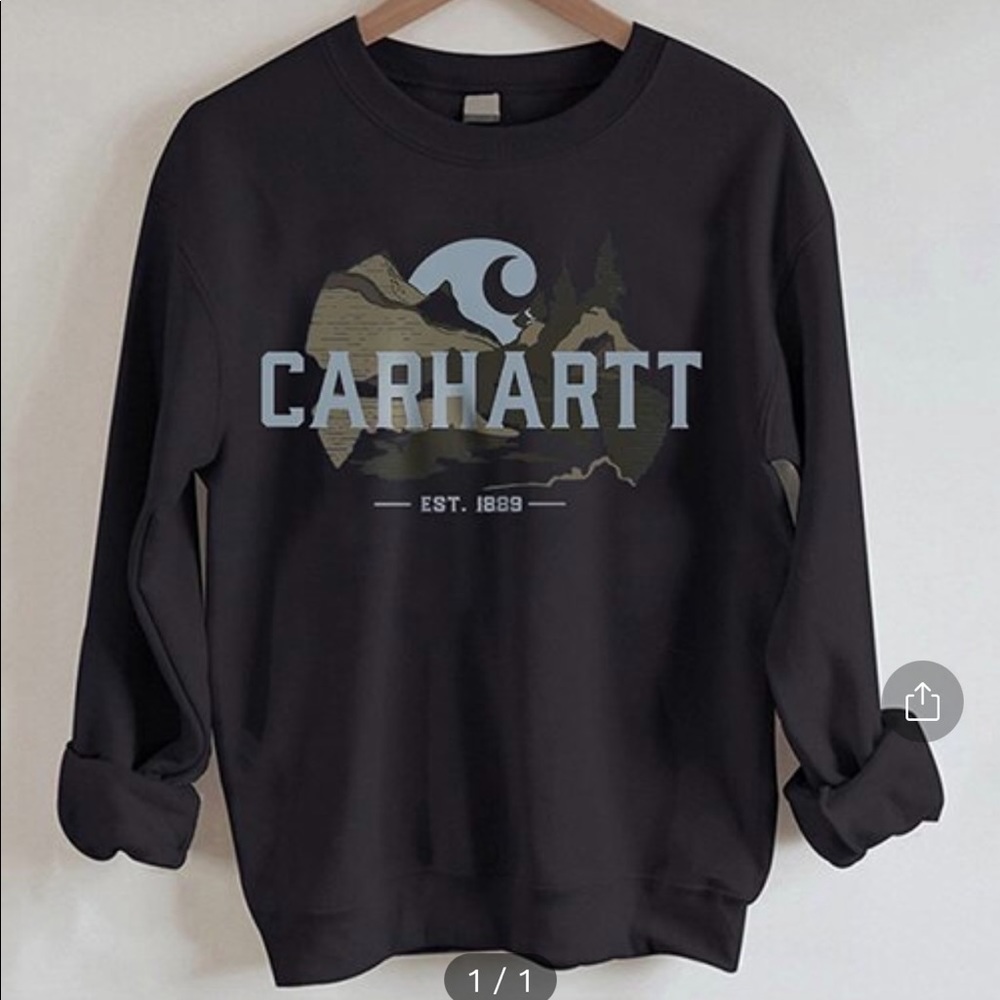 Crewneck boutique “carhartt” sweatshirt..fits like a smaller XL-NEVER WORN